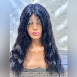 SALE 💯% human hair 13x1 natural brown lace frontal 26 inch wig small wig cap